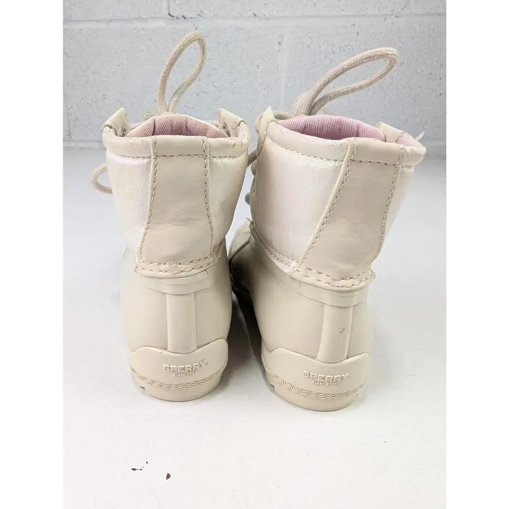 Sperry Top-Sider Port Boots Ivory Shimmer Toddler Girls 8